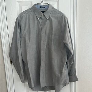 Chaps Classic Fit Gray Oxford Men's Shirt